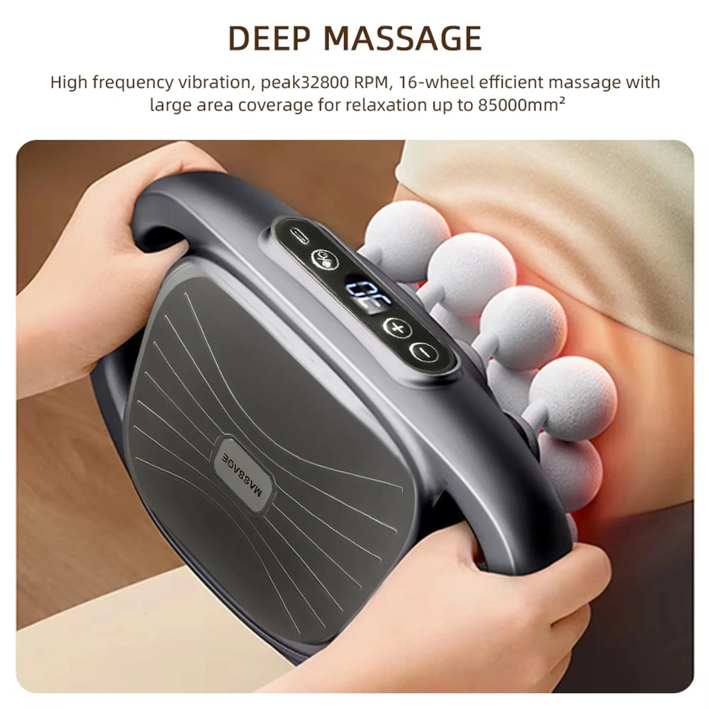 16-Head Fascia Massage Gun – Full Body Muscle Relief