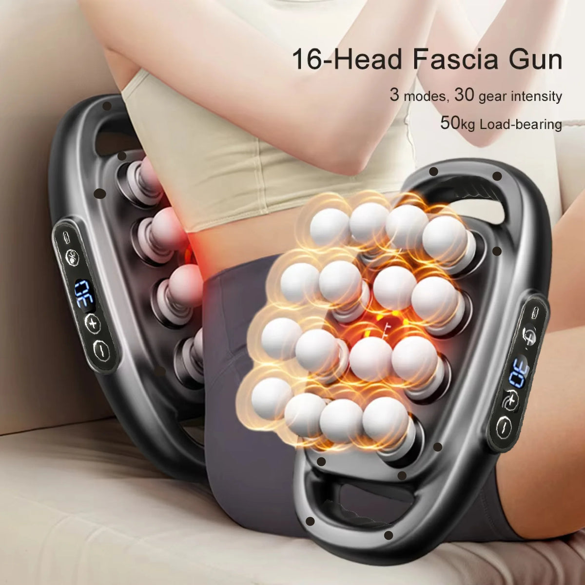 16-Head Fascia Massage Gun – Full Body Muscle Relief
